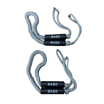 BABZ Premium Bungee Boat Dock Line 4ft-5.5ft - 2 Pack - Grey