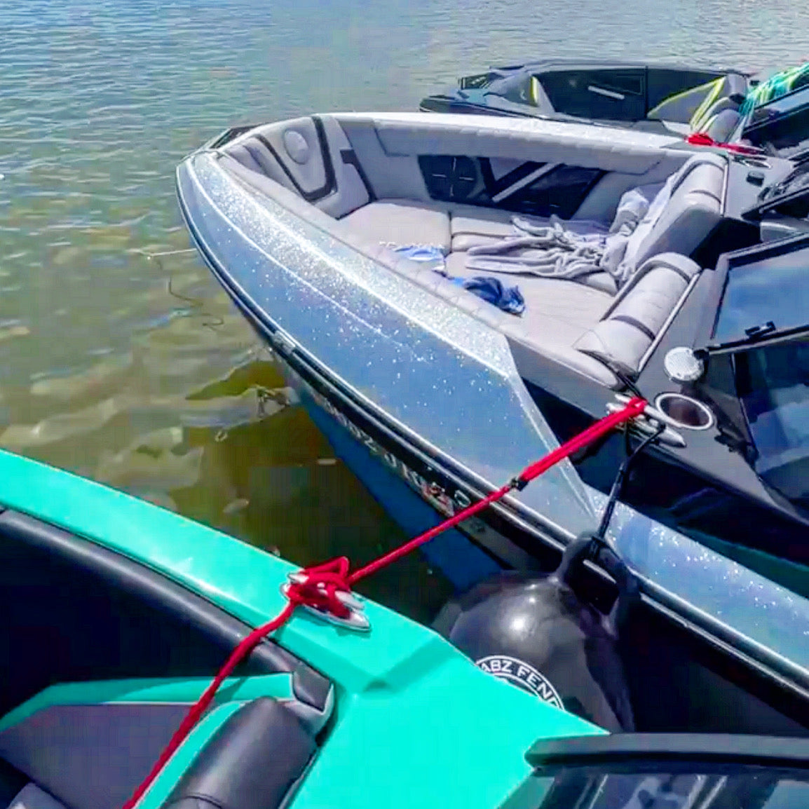 BABZ Classic Inflatable Boat Fender Bumpers (24", Black w/White Logo, Pack of 1)