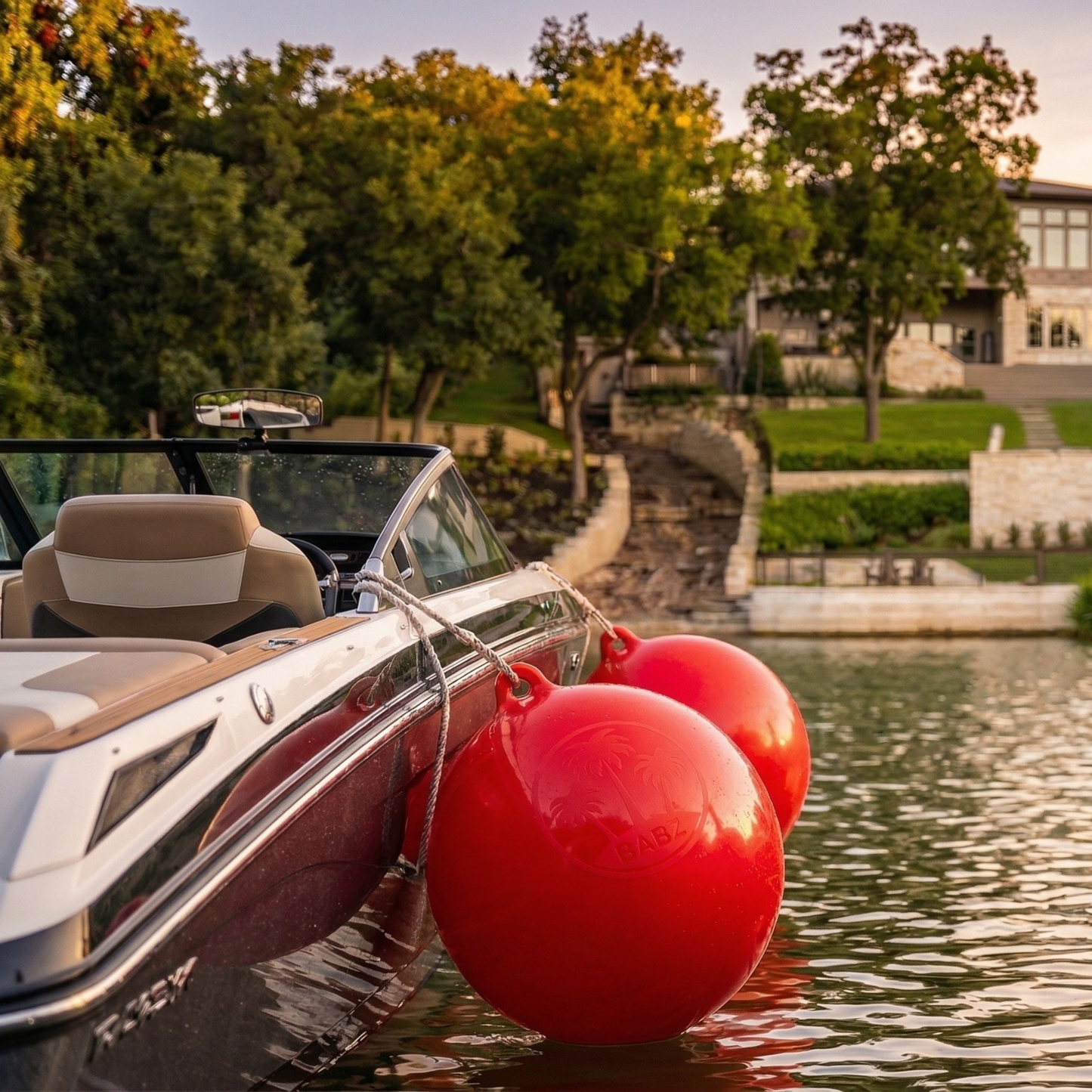 BABZ Pro Stealth Fender – The Original Inflatable Boat Fender, Large 25" Round Ball Bumper