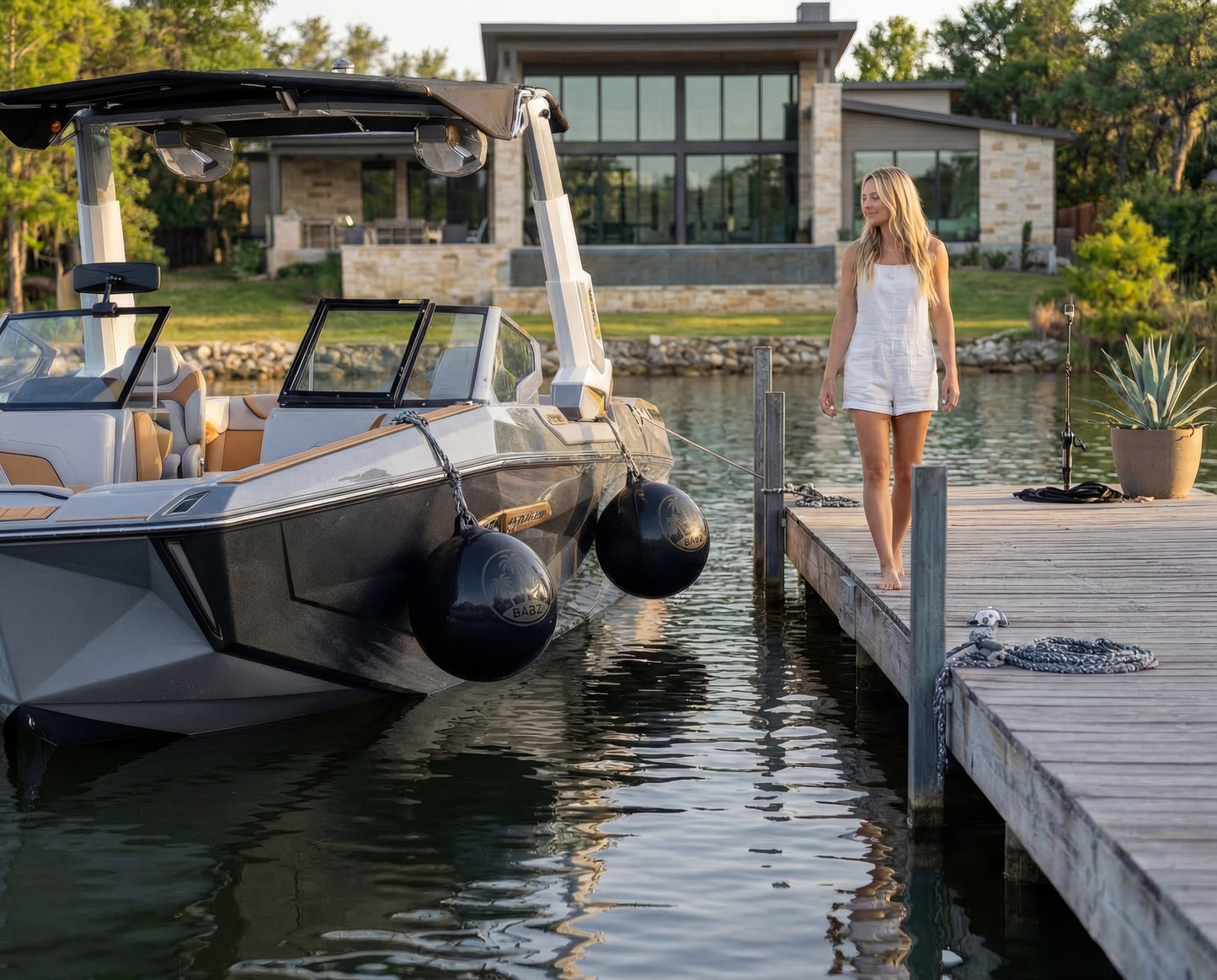 BABZ Pro Stealth Fender – The Original Inflatable Boat Fender, Large 25" Round Ball Bumper